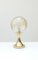 Brass Tulip Base and Crackle Glass Sphere Table Lamp, Germany, 1970s, Image 2