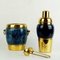 Italian Brass & Blue Goatskin Cocktail Set attributed to Aldo Tura for Macabo, 1960s, Set of 3 4