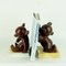 Mid-Century Austrian Brown Glazed Ceramic Bear Book Ends attributed to Anzengruber, 1950s, Set of 2 2
