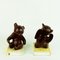 Mid-Century Austrian Brown Glazed Ceramic Bear Book Ends attributed to Anzengruber, 1950s, Set of 2 3