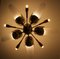Sputnik Deckenlampe aus perforiertem Messing von Jacques Biny, 1950er 6
