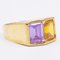 Vintage 18k Gold Ring with Yellow and Pink Tourmaline, 1960s, Image 1