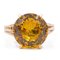 Vintage 18k Yellow Gold Synthetic Orange Sapphire Ring, 1970s, Image 3