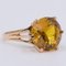 Vintage 18k Yellow Gold Synthetic Orange Sapphire Ring, 1970s, Image 1