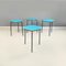 Mid-Century Italian Hexagonal Bar Tables in Blue Formica & Black Metal, 1960s, Set of 4 2