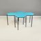 Mid-Century Italian Hexagonal Bar Tables in Blue Formica & Black Metal, 1960s, Set of 4 3