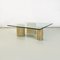 Modern Italian Travertine & Aquamarine Green Glass Coffee Table, 1980s 4