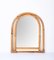 Mid-Century Italian Arch Mirror with Double Bamboo and Rattan Frame, 1970s 4