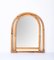 Mid-Century Italian Arch Mirror with Double Bamboo and Rattan Frame, 1970s, Image 4