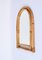 Mid-Century Italian Arch Mirror with Double Bamboo and Rattan Frame, 1970s 8