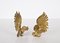 Italian Gold Plated Fighting Cockerel Ornaments, 1960s, Set of 2 2