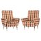 Mid-Century Italian Armchairs with Check Fabric by Marco Zanuso, 1950s, Set of 2 2