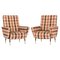 Mid-Century Italian Armchairs with Check Fabric by Marco Zanuso, 1950s, Set of 2, Image 2