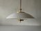 German Lux Pendant Lamp in Opaline Glass and Brass by Limburg, 1960s 3