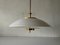 German Lux Pendant Lamp in Opaline Glass and Brass by Limburg, 1960s, Image 3