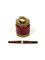 Italian Table Lighter in Bordeaux Ceramic and Brass by Tommaso Barbi, 1970s, Image 5