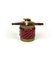 Italian Table Lighter in Bordeaux Ceramic and Brass by Tommaso Barbi, 1970s 6