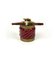 Italian Table Lighter in Bordeaux Ceramic and Brass by Tommaso Barbi, 1970s, Image 6