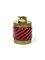 Italian Table Lighter in Bordeaux Ceramic and Brass by Tommaso Barbi, 1970s 4