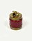 Italian Table Lighter in Bordeaux Ceramic and Brass by Tommaso Barbi, 1970s 2