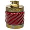 Italian Table Lighter in Bordeaux Ceramic and Brass by Tommaso Barbi, 1970s 1