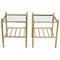 Mid-Century Modern Italian Nightstands in Brass and Glass, 1980s, Set of 2, Image 1