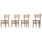 Modern Italian Dining Chairs in Beech and Wicker by Gio Ponti, 1960s, Set of 4 1