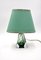 Tischlampe mit Lampenschirm aus Grünem Kristallglas von Val Saint Lambert 1