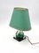Table Lamp with Lampshade in Green Crystal from Val Saint Lambert 5