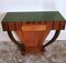 Art Deco Console Table with Green Glass Top, 1950 5