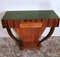 Art Deco Console Table with Green Glass Top, 1950, Image 5