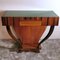 Art Deco Console Table with Green Glass Top, 1950 2