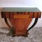 Art Deco Console Table with Green Glass Top, 1950, Image 2