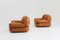 Cognac Leather Armchairs by Sapporo for Mobil Girgi, Italy, 1970s, Set of 2 10