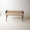 Bench in Walnut with Velvet Seat in the style of Ico Parisi, 1950s 1