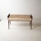 Bench in Walnut with Velvet Seat in the style of Ico Parisi, 1950s, Image 1