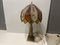 Tischlampe aus Bronze mit Tiffany Schirm aus Harz, 1960er 4
