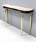 Vintage Ebonized Beech Console Table with Portuguese Pink Marble Top, 1960s 1