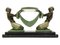 Spelter and Marble Offrande Sculpture Lamp with Glass Light by Fayral for Max Le Verrier, 2022, Image 2