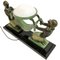 Spelter and Marble Offrande Sculpture Lamp with Glass Light by Fayral for Max Le Verrier, 2022, Image 10