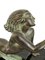 Spelter and Marble Seduction Lumineuse Sculpture Lamp with Lighted Glass Ball by Fayral for Max Le Verrier, 2022 12