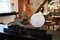 Spelter and Marble Seduction Lumineuse Sculpture Lamp with Lighted Glass Ball by Fayral for Max Le Verrier, 2022, Image 3