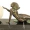 Spelter and Marble Seduction Lumineuse Sculpture Lamp with Lighted Glass Ball by Fayral for Max Le Verrier, 2022 7