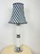 Vintage Italian Space Age Style Chrome White Table Lamp, 1980s, Image 1