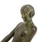 Art Deco Style Cueillette Sculpture Lamp in Spelter & Marble with Lighted Glass Ball by Max Le Verrier, 2022, Image 7