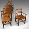 Antique English Oak Dining Chairs, 1910s, Set of 8 1