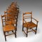 Antique English Oak Dining Chairs, 1910s, Set of 8, Image 1