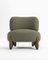 Modern Tobo Armchair in Fabric Boucle Ocean Blue and Smoked Oak by Collector Studio 1