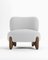 Moderner Tobo Sessel aus Stoff Boucle Ocean Blue und Räuchereiche von Collector Studio 1