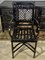 Desk & Office Chair in Bamboo & Black Lacquered Rattan, 1960s, Set of 2, Image 10